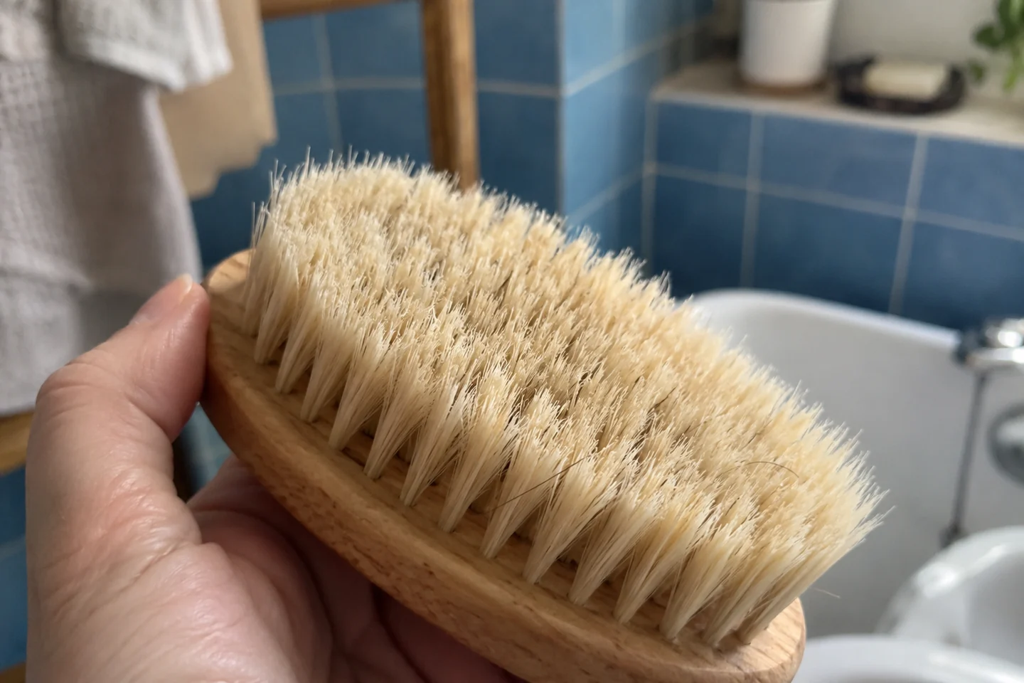 Gros plan de poils de brosse aux pointes visibles
