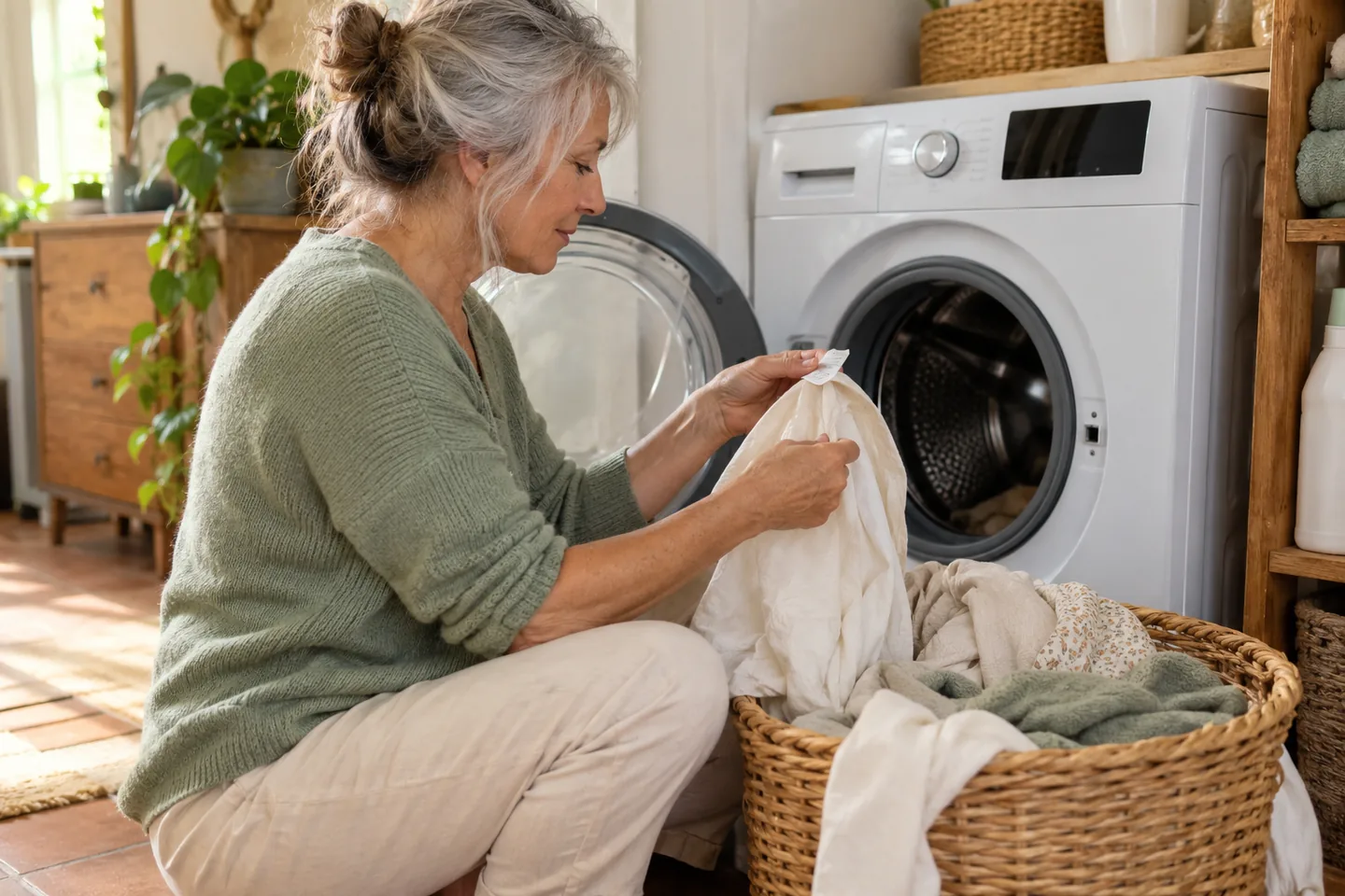 Le tri du linge permet de retrouver les consignes d’entretien du textile.