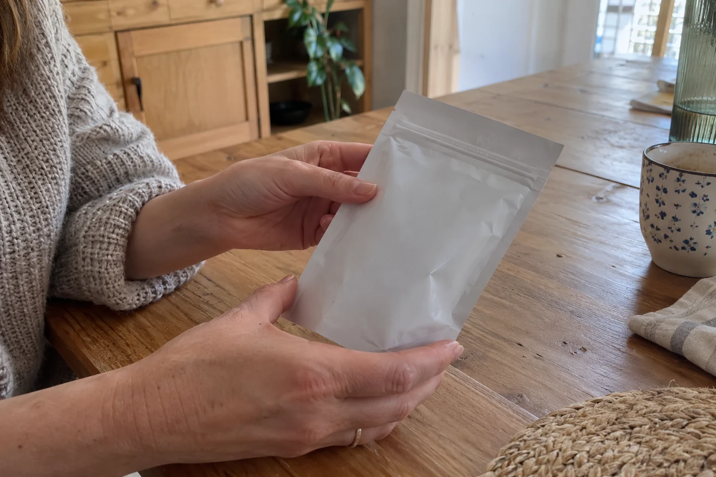Un sachet fermé permet de séparer un produit du reste de la trousse
